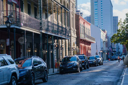 NEW ORLEANS, LA  - OCTOBER 26, 2020: Landmark buildings  on Chartres Street in the French Quarterのeditorial素材