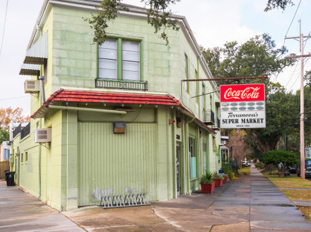 NEW ORLEANS, LA - December 5, 2013: Historic Terranova's Super Market on Esplanade Avenueのeditorial素材
