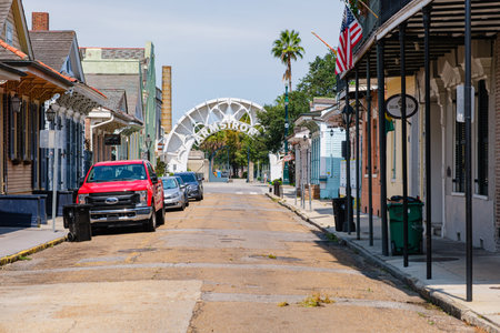 NEW ORLEANS, LA, USA - AUGUST 17, 2020:  Entrance to Armstrong Park from St. Ann Street in French Quarterのeditorial素材