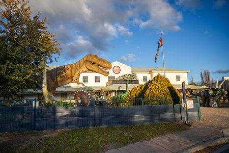 Sculpture of a dinosaur in Kolobrzegの写真素材