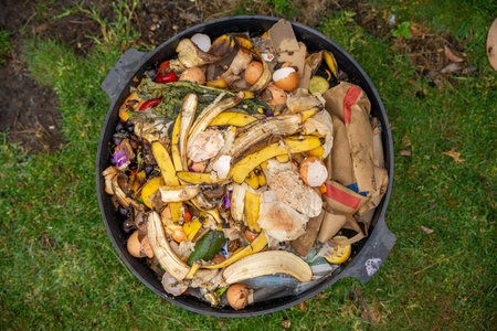 Compost pile, organic thermophilic compost turning in Tasmania Australia