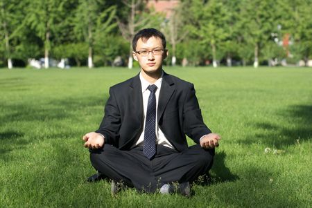 Man meditateの写真素材