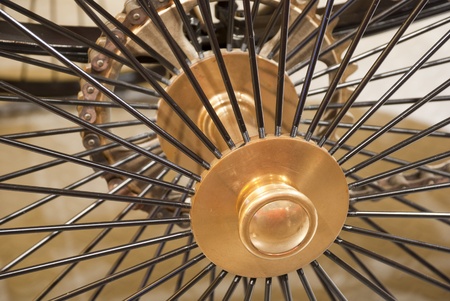 old style car wheelの写真素材