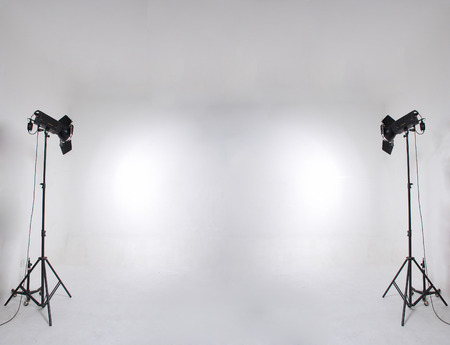 studio setup with lights and background