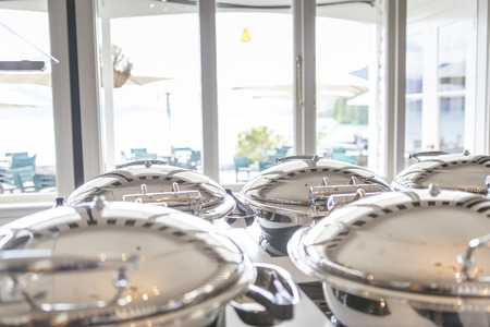 a shot of buffet restaurant with nobodyのeditorial素材