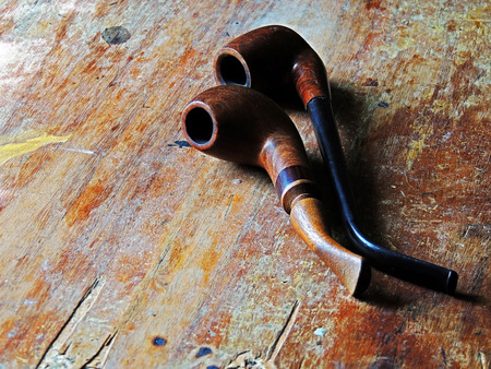 Wooden pipes for smoking leisure time.