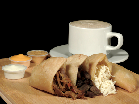 Meat and cheese empanadasの写真素材