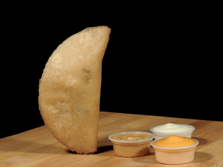 Meat and cheese empanadasの写真素材