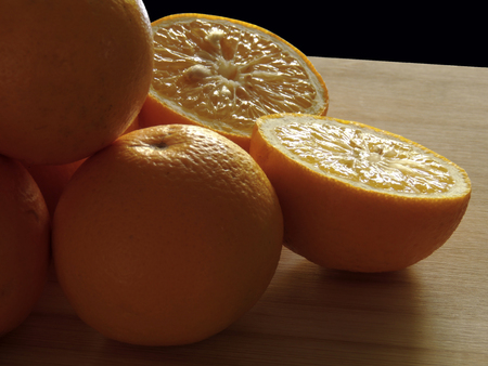 oranges, fresh and healthy tropical fruitの写真素材
