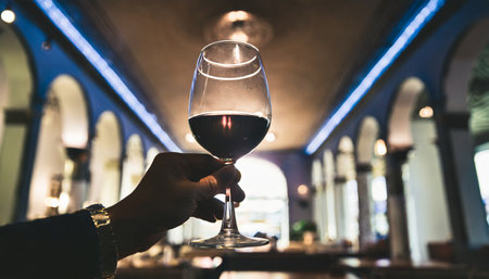 drinking and enjoying a good wine for relaxation and celebrationの素材