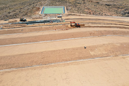Waterproofing of mining and sanitary landfills with geosynthetic materials and clayの写真素材