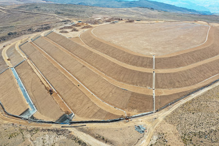 Waterproofing of mining and sanitary landfills with geosynthetic materials and clayの写真素材