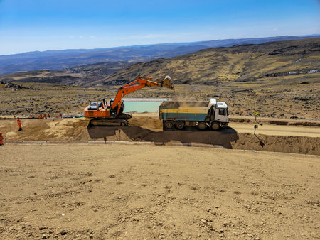 Clay and geosynthetic cover in sanitary and mining landfills.の写真素材