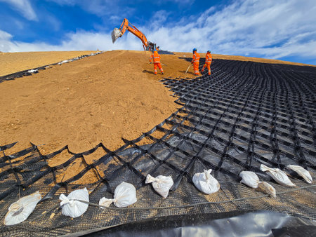 Clay and geosynthetic cover in sanitary and mining landfills.の写真素材