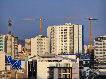 Construction of multiple multi-family condominium buildings.の写真素材