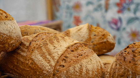Fresh wheat bread ready to be sold in bakeries