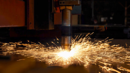 Welding process with robotic welding machine for machinery manufacturing