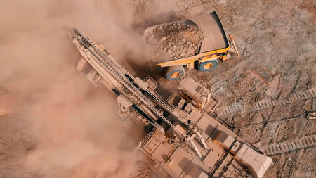 Heavy machinery for the extraction and transportation of minerals in open-pit mines