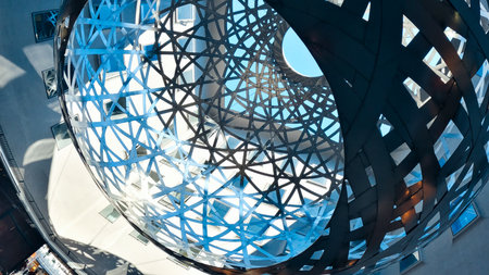 Interior view of steel ornaments and decorations in housing complexes