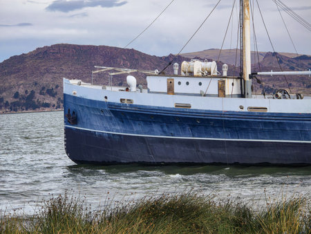merchant ship anchored at port terminal pier