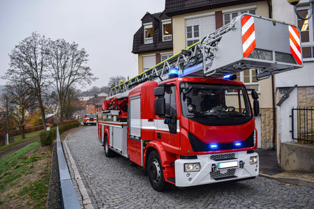View of a firefighter rescue truck undergoing pre-acquisition testing