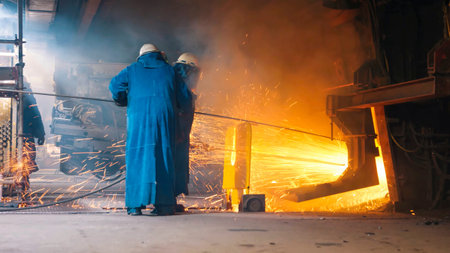 Metallurgical processes of casting and forging carbon steel for the construction industry