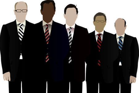 Five vector business men smartly dressed.のイラスト素材