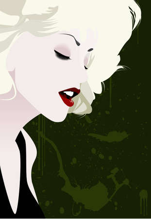 A blonde marilyn monroe look alike (vector).のイラスト素材
