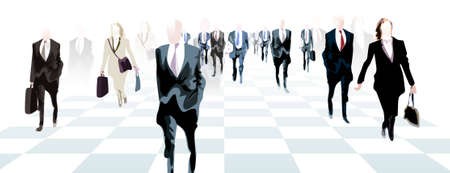 A Chess board of Business people.のイラスト素材