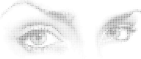 Eyes made of a mosaic patternof stars.のイラスト素材