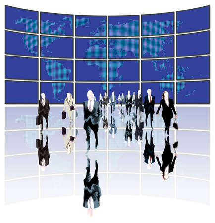 business people leading the worldのイラスト素材