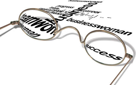 business keywords seen through a pair of glassesのイラスト素材