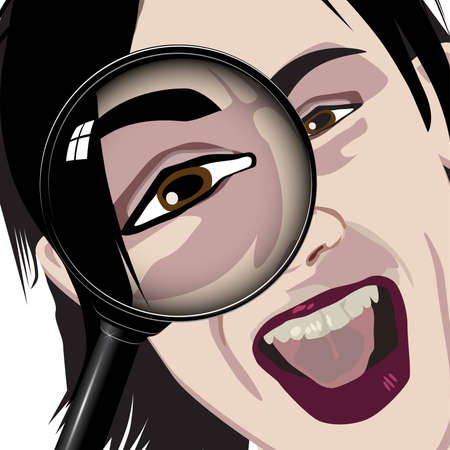 magnify eye look examine stare lensのイラスト素材