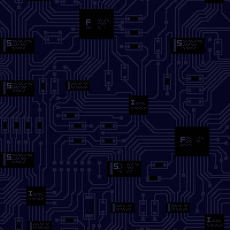 circuit blue tile backgroundのイラスト素材