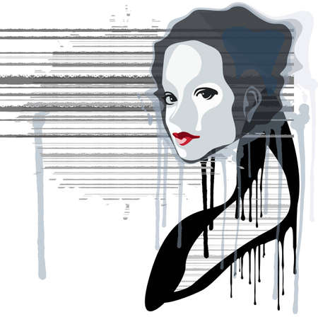 stripe girlのイラスト素材