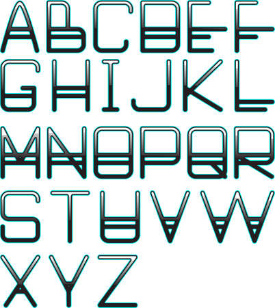 blue glow fontの写真素材