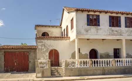 Partial view of colonial houses of Gibara, Cubaの写真素材
