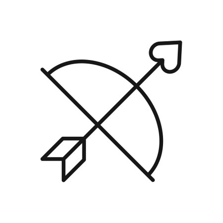 Editable Icon of Bow Heart, Vector illustration isolated on white background. using for...