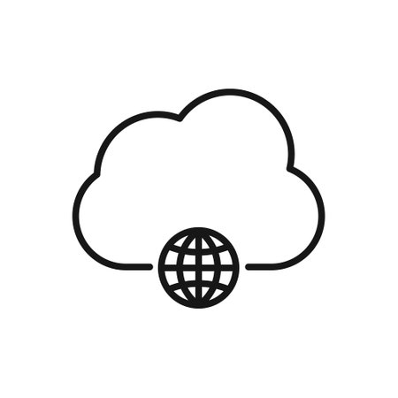 Editable Icon of Cloud Computing, Vector illustration isolated on white background. using for Presentation, website or mobile appのイラスト素材