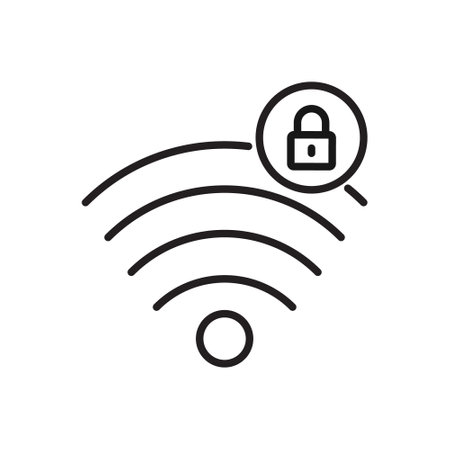 Editable Icon of Wi-fi Protection, Vector illustration isolated on white background. using for Presentation, website or mobile appのイラスト素材