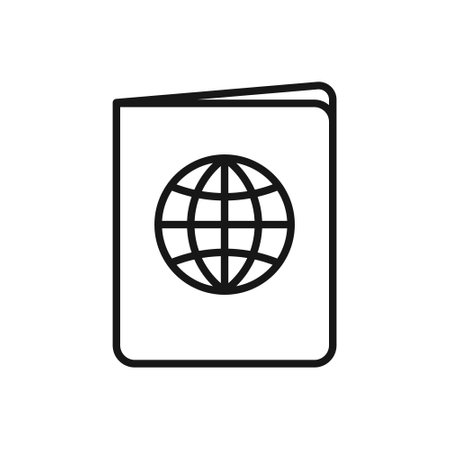Editable Icon of Passport, Vector illustration isolated on white background. using for Presentation, website or mobile appのイラスト素材