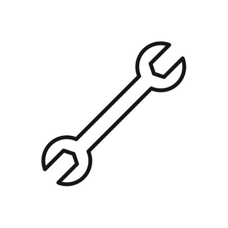 Editable Icon of Spanner or Wrench, Vector illustration isolated on white background. using for Presentation, website or mobile appのイラスト素材