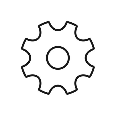 Editable Icon of Cogwheel , Vector illustration isolated on white background. using for Presentation, website or mobile appのイラスト素材