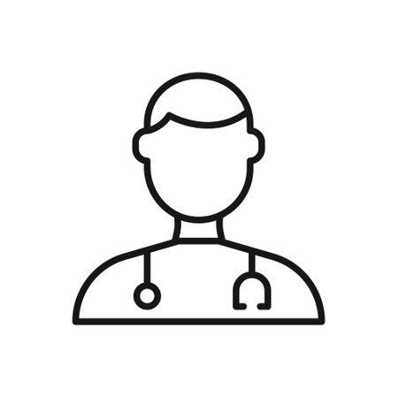 Editable Icon of Male Doctor, Vector illustration isolated on white background. using for Presentation, website or mobile aのイラスト素材