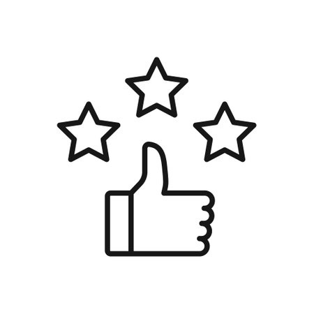 Editable Icon of Thumbs up Star Rating, Vector illustration isolated on white background. using for Presentation, website or mobile appのイラスト素材