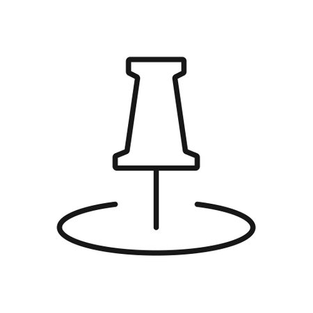 Editable Icon of Pushpin, Vector illustration isolated on white background. using for Presentation, website or mobile appのイラスト素材