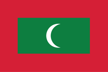 Flag of Maldives vector illustration. Rectangle flag of Maldives.のイラスト素材