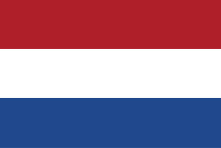 Flag of Netherlands in official colors and Proportion Correctly. No Gradients.のイラスト素材