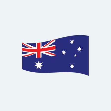 Australia flag icon on white background. Vector illustration. Flat design.のイラスト素材