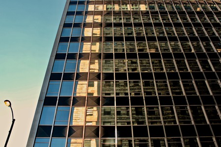 Old building reflected in Chicago in the USA